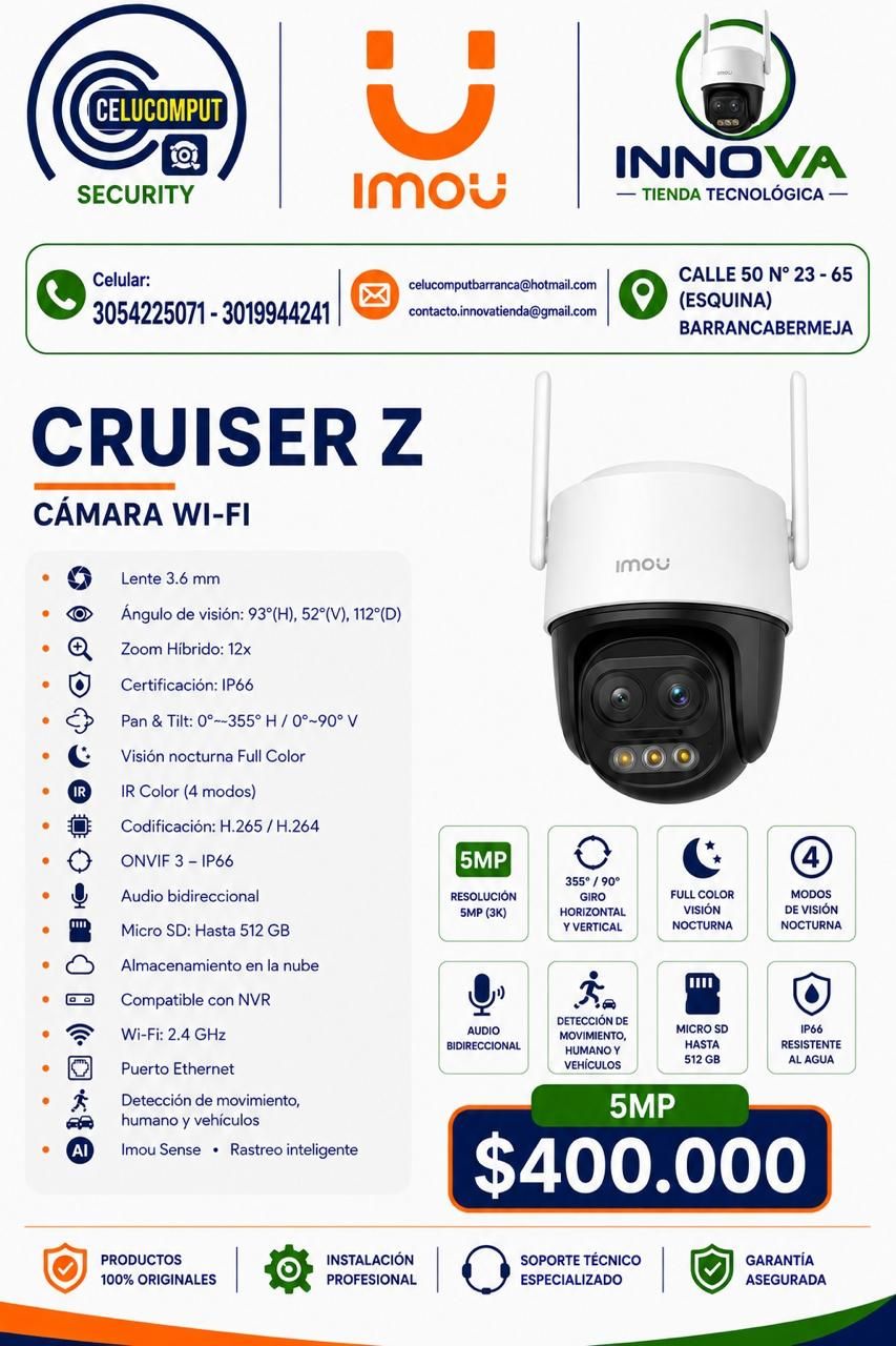 Cámara Imou Cruiser Z 5MP Wi-Fi para exterior con zoom 12x (foto 2)